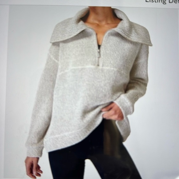 Sweaty Betty Restful Boucle 1/2 Zip sweatshirt Womens 12 Workout cowl neck Warm - Picture 2 of 14